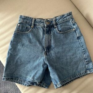 Zara Medium Blue Denim High-Waist Women's Shorts
